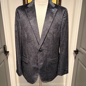 Tailorbyrd Mens Velour Navy Sport Coat - Size 42R - NWT